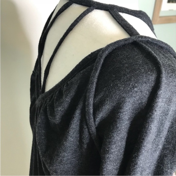 CHASER | NWT Charcoal Grey Long Sleeve Caged Neck Dress Women’s Size Medium - Picture 8 of 8